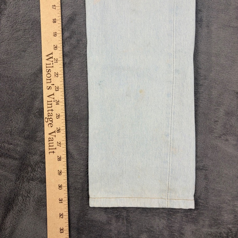 Vintage Levis Jeans Mens 29x34 Light Wash 501 Straight Leg Button Fly Distressed - Picture 6 of 9